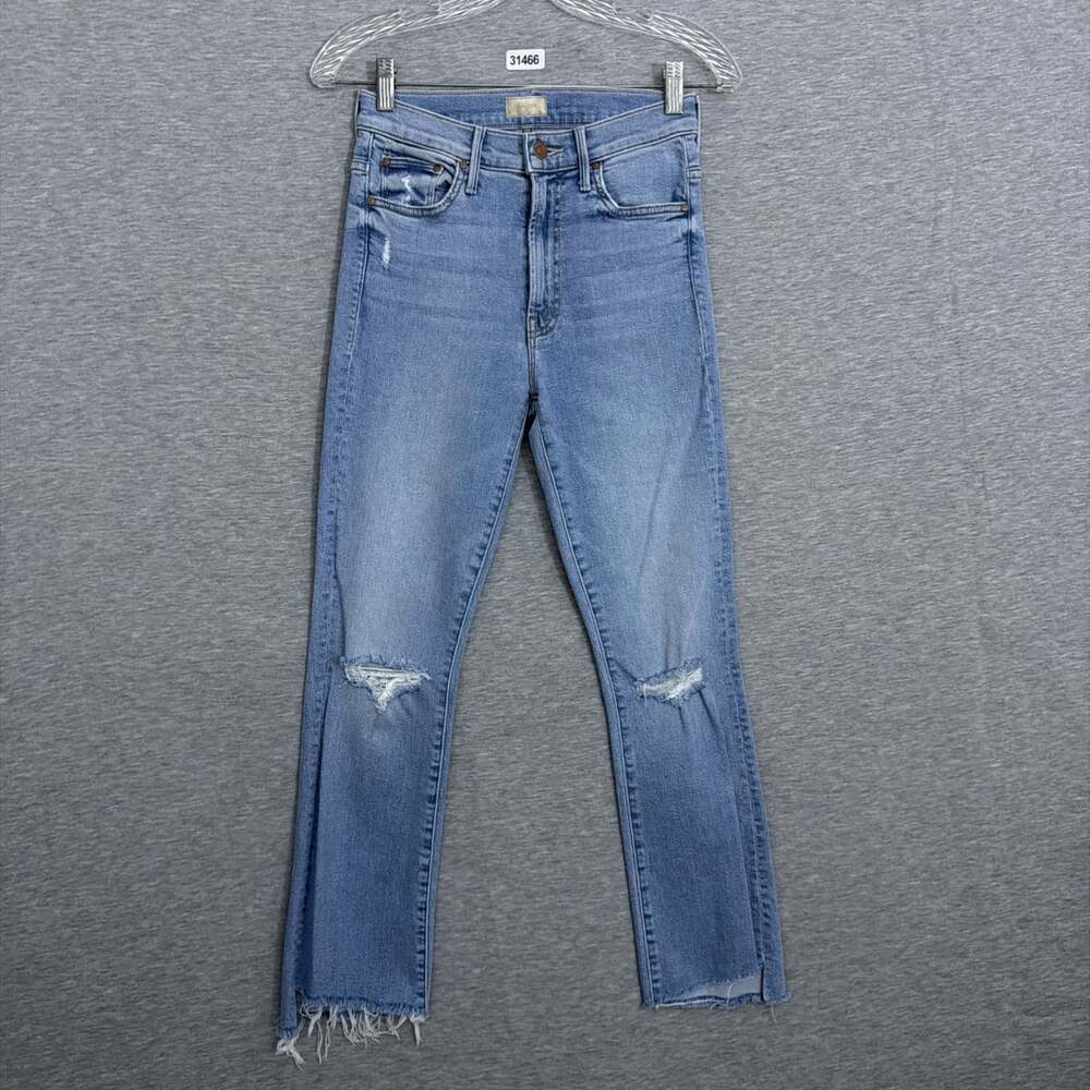 Mother Denim Women's 26 Blue Stretch Insider Crop Step Fray HR Bootcut Jeans